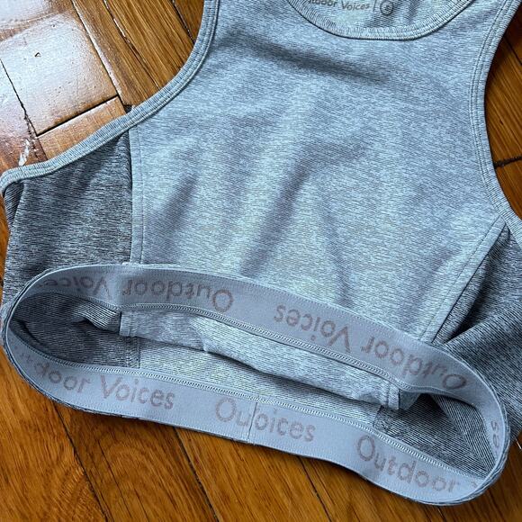 Outdoor Voices Gray Athena Crop Top Athletic Workout Size S - Picture 7 of 9